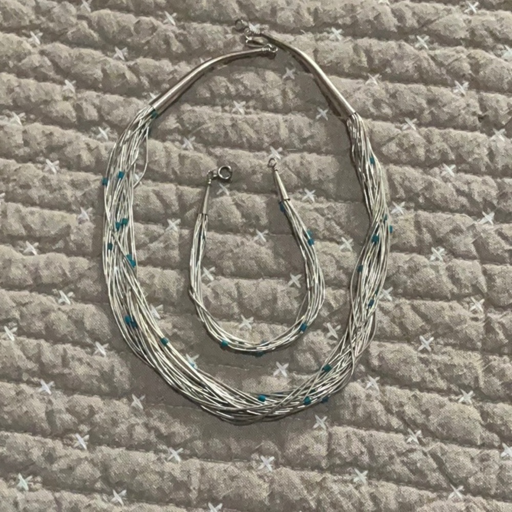 Sterling silver necklace and bracelet